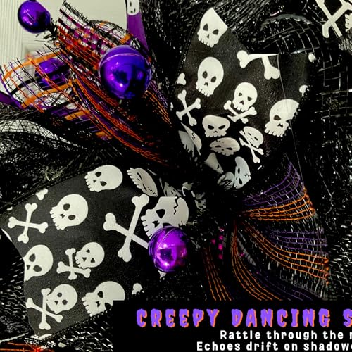 Creepy Dancing Skeletons Halloween Wreath Available in 24 inch and 28 inch diameters