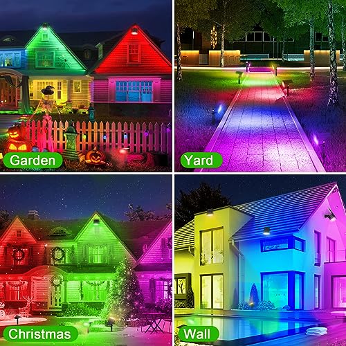 Solar Spot Lights Outdoor Color Changing (12 Count)