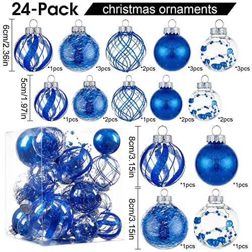 Clear Christmas Ball Ornaments (24 Count)