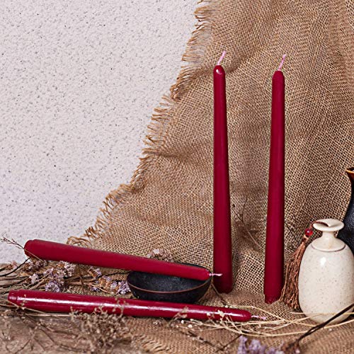 14 Pack Dark Red Taper Candles 12 Inch Tall 3 (14 Count)