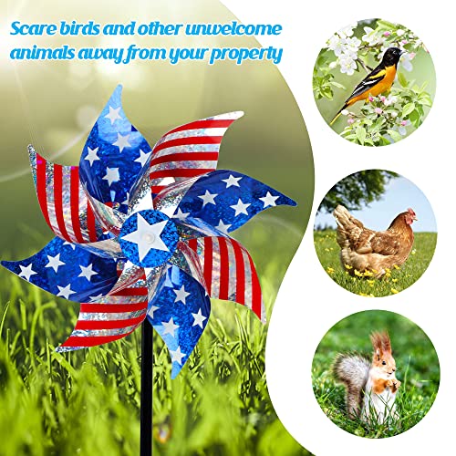 10 Pack Reflective Pinwheels Patriotic Decorations (10 Count)