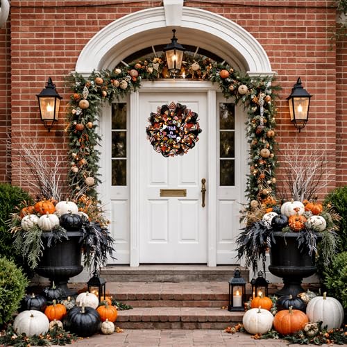 Trick or Treat Halloween Candy Wreath Available in 24 inch or 28 inch Diameter Indoor