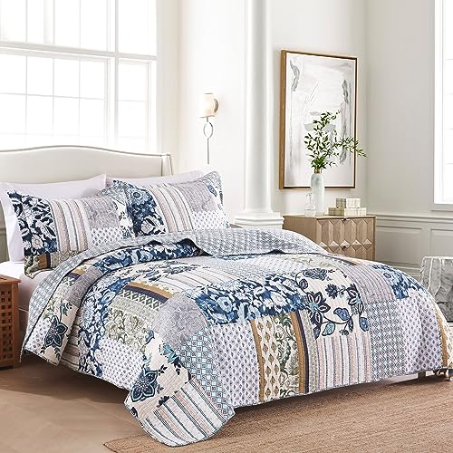 Queen Quilt Set Reversible Quilted Bedspread 3