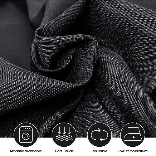 5 Pack 90x156 Inch Black Tablecloth for 8 Foot Rectangle Tables (5 Count)