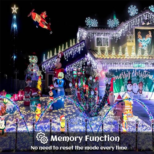 33ft Icicle Christmas Lights Outdoor 400LEDs 75 Drops White String Lights