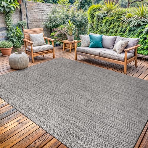 Washable Indoor Outdoor Rug 6x9 Weather Resistant Area Rugs Modern Solid for Porch Deck Balcony Backyard Patio Outside Carpet