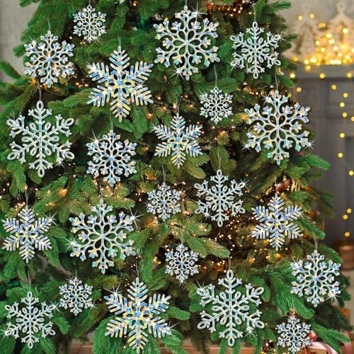 36 Pack Christmas Ornaments Snowflakes Decorations (36 Count)