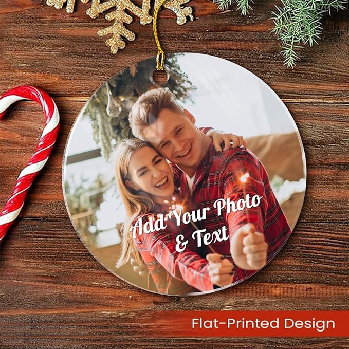 Personalized Custom Photo Round Acrylic Ornaments