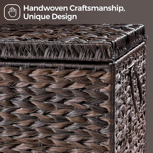 165L Handwoven Wicker Storage Basket with Lid