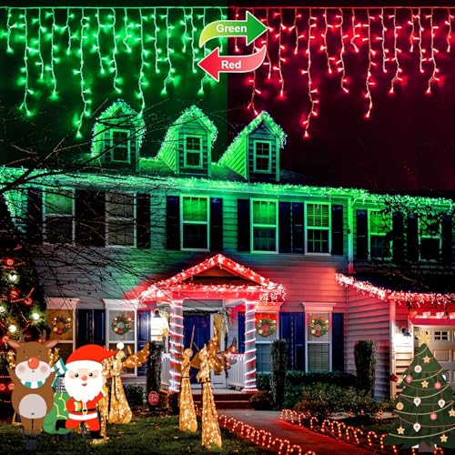 Color Changing Icicle Lights for Outside (38.8 Foot)