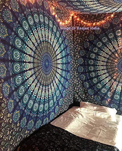 Rajsee Blue Mandala Tapestry for Bedroom