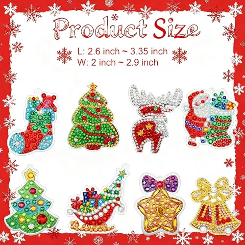 20 Pcs Diamond Art Kit for Adult Christmas Ornaments (20 Count)