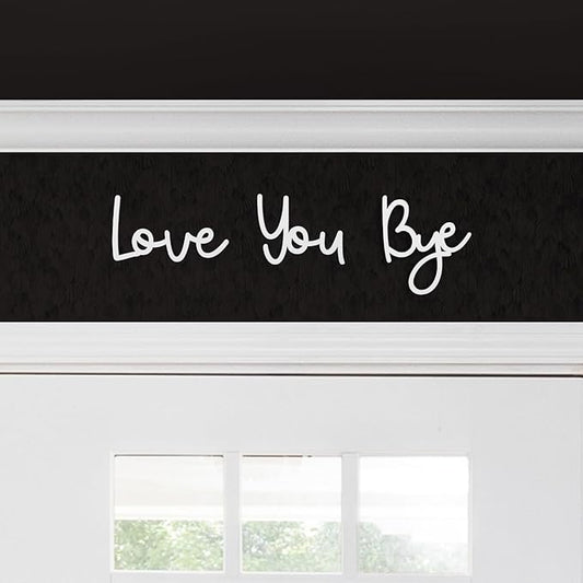 Dripykiaa LOVE YOU BYE Wood Sign Home Decor Boho Decor 21.6” Wood Grain Wall Decor Express Love and Warm for Your Family Lovers Wall Art Gift Hallway Entryway Door For Home - White