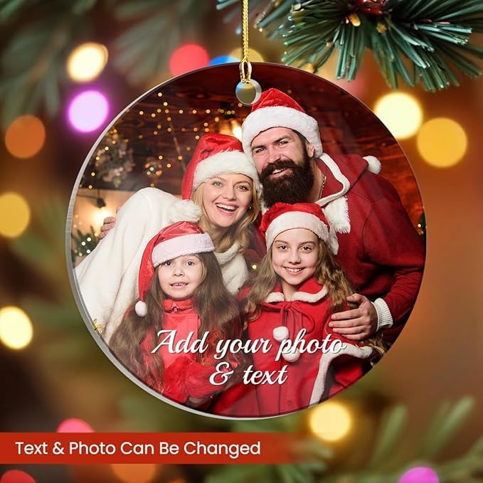 Personalized Photo Round Acrylic Ornament