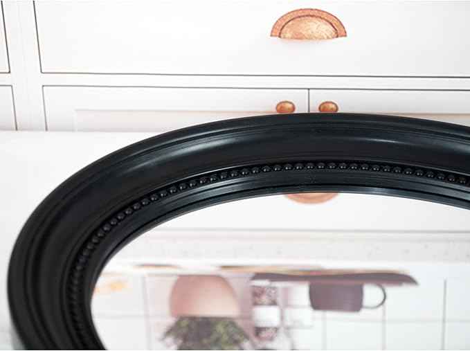 Funerom 20 x 16 inch Black Wall Mirror Oval Bathroom Mirror Bedroom Mirror