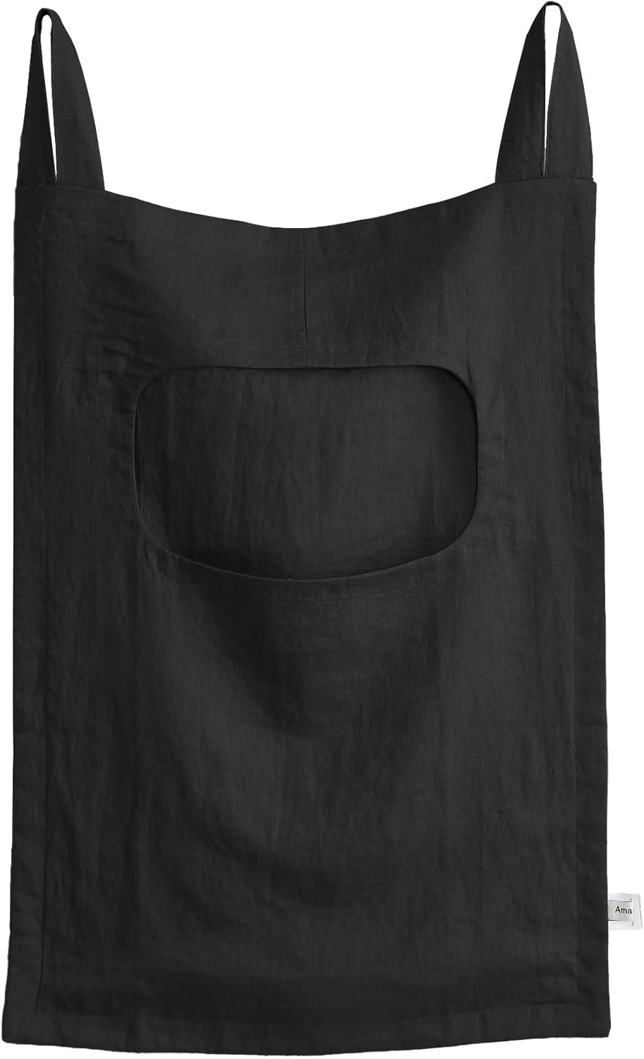 Amazhiyu 100% Linen Door Hanging Laundry Hamper Bag, 19x27 Inches (Black) - NestledHome