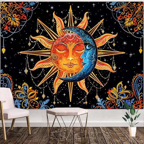 Sun and Moon Tapestry Mandala Wall Tapestry