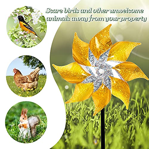 10 Pack Reflective Pinwheels with Stakes (10 Count)