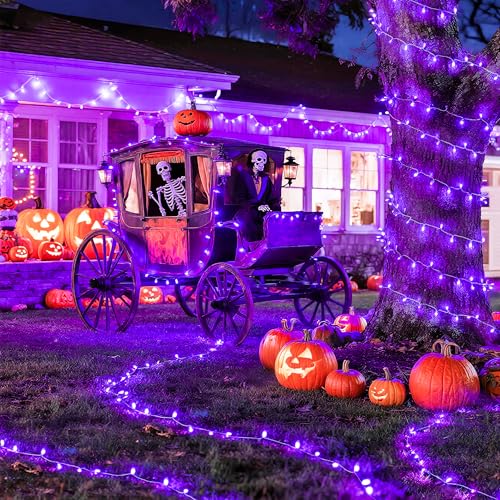 33ft 100 LED Purple Halloween Lights Battery Operated (100 Count)