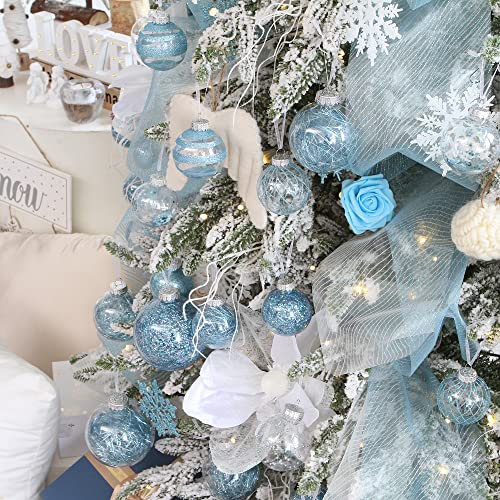 20 Pack Clear Christmas Ball Ornaments with Fillers (20 Count)