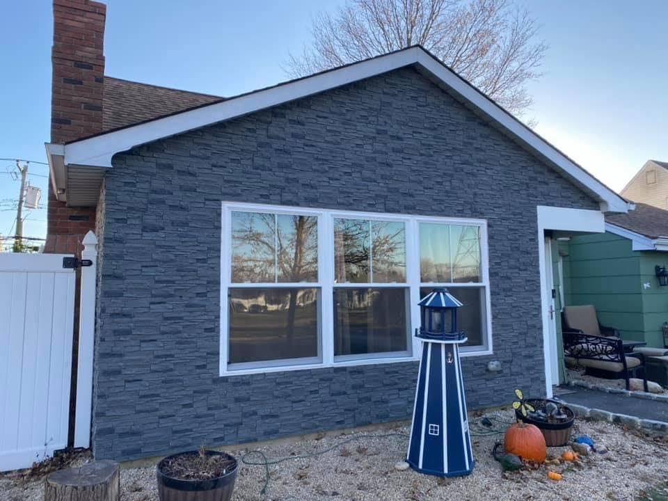 Distinct 6 Pack Faux Stone Wall Panel 48 in x 13 in x 2 in Stacked Stone High Density Polyurethane Wall Siding Panels 24 sq ft (24 Sq Ft)