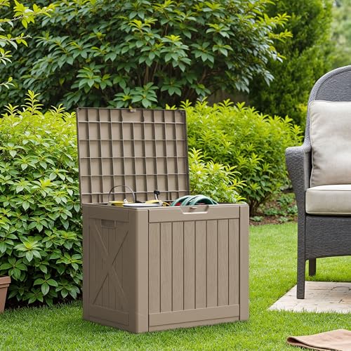 Resin Deck Box 40 Gallon Waterproof Outdoor Storage Box