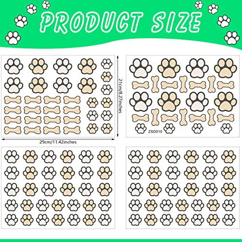 127 Glow in The Dark Dog Paw Stickers Luminous Removable Vinyl Wall Decals for Kids Nursery Bedroom