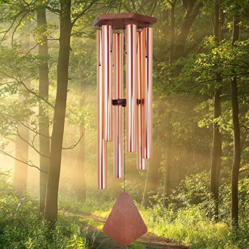 Large Wind Chimes for Outside 44 inch Rose Gold Deep Tone Garden Gift Decor