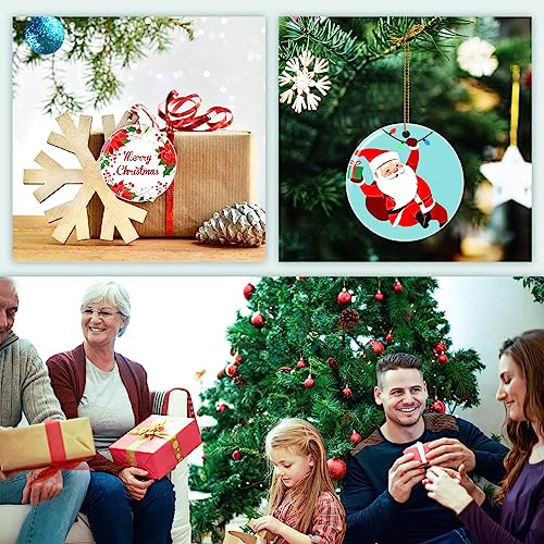 Personalized Christmas Ornaments 2025 Ceramic Custom Picture Text Hanging Ornament Customized Christmas Tree Decorations Keepsake Gift for Family Couples Xmas Tree Home Decor