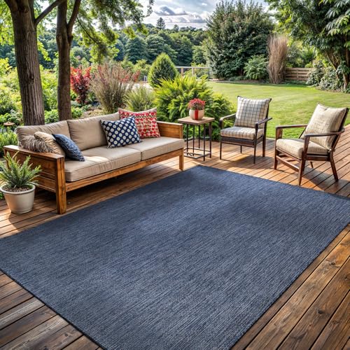 Washable Indoor Outdoor Rug 6x9 Weather Resistant Area Rugs Modern Solid for Porch Deck Balcony Backyard Patio Outside Carpet