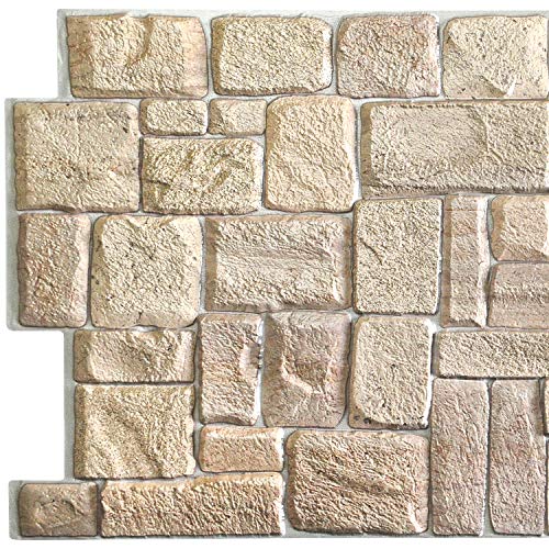 PG7005 5 Beige Faux Limestone PVC 3D Wall Panel (28.05 Sq Ft)