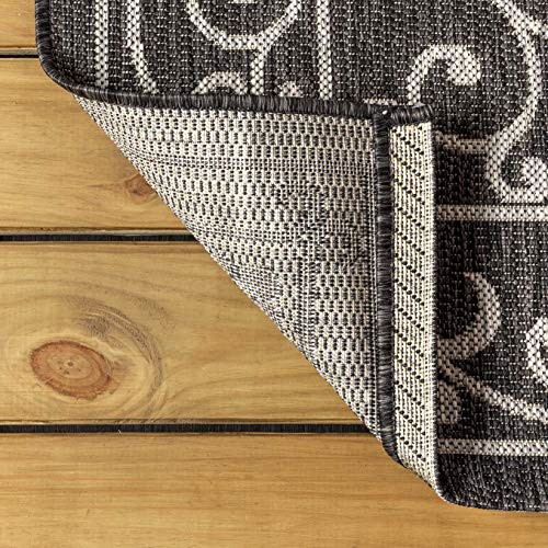 Vintage Filigree Indoor Outdoor Area Rug 4X6 Black