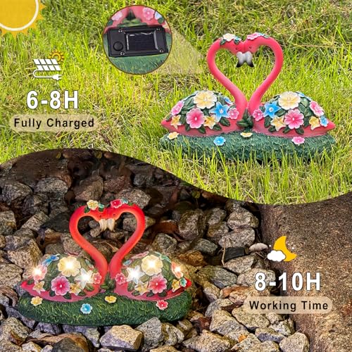 Solar Flamingo Garden Decor Statue