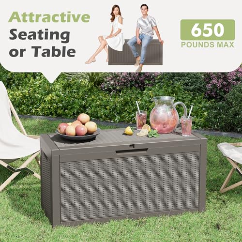 80 Gallon Outdoor Storage Box Waterproof Deck Box for Patio