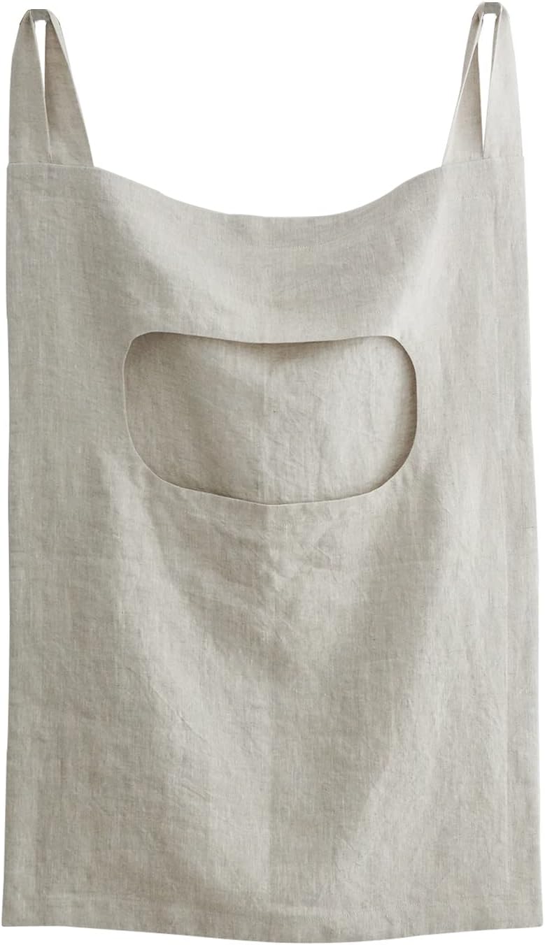 Amazhiyu 100% Linen Door Hanging Laundry Hamper Bag, 19x27 Inches (Linen) - NestledHome