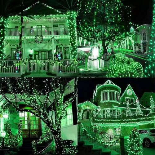 2pack 500LED Solar String Lights Outdoor Waterproof Green (180 Foot)