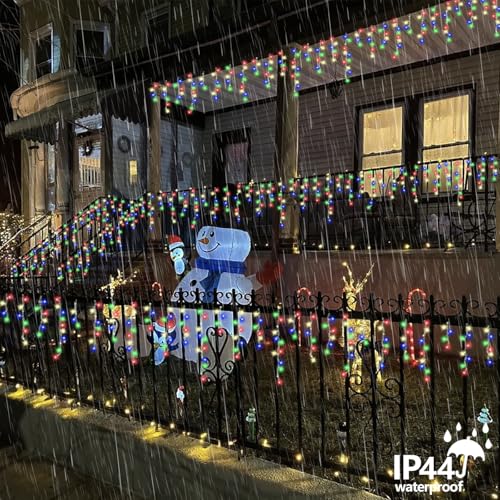 Multicolor Icicle Lights for Outside (66 Foot)