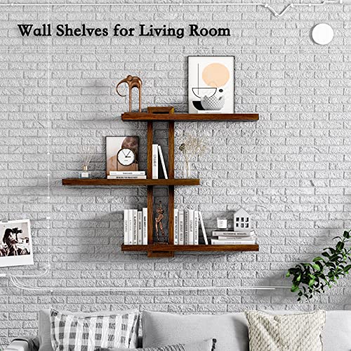 Variable Floating Shelves Wood Set of 3 (4 Count)
