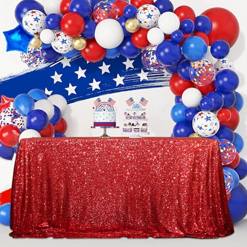 Sequin Tablecloth 50x72 Inch Red for Christmas Wedding Party