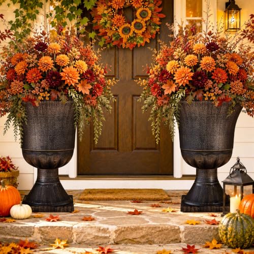 22" Tall Urn Planters Set of 2 Large Flower Pots (2 Count)