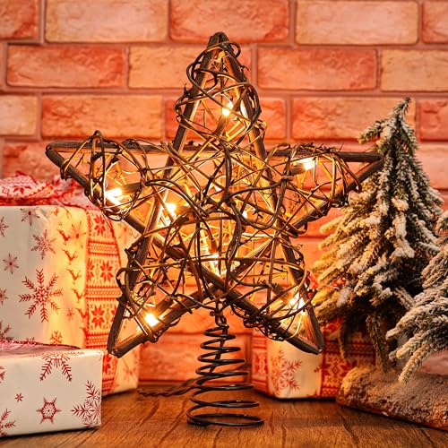 10" Rustic Christmas Star Tree Topper
