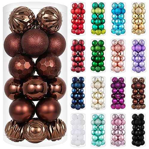 24ct Christmas Ball Ornaments Shatterproof Xmas Tree Hanging Balls Decorations Perfect for Holiday Wedding Christmas Decor (24 Count)