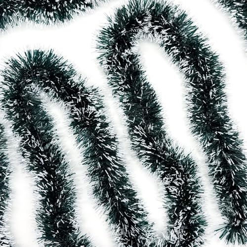50 FT 15M Long Dark White Artificial Christmas Tinsel Garland Decorations DIY for Xmas Tree (4 Foot)