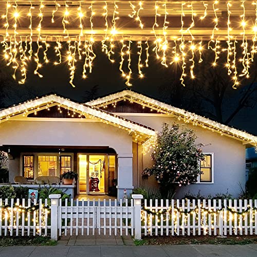 200 LED Icicle Lights for Outside (19.6 Foot)