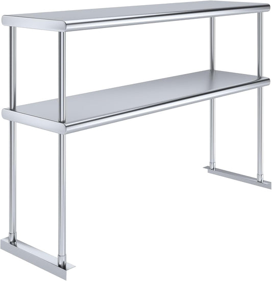 AmGood Double OverShelf Stainless Steel NSF - Many (48" Long x 14" Deep) - NestledHome