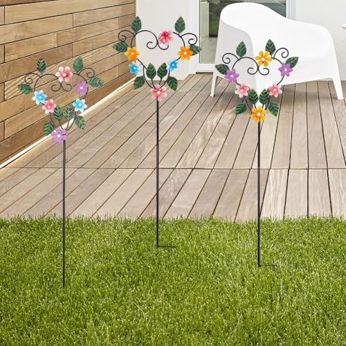 Metal Flowers Decorative Garden Stakes (3 Count)
