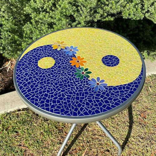 200g Yellow Glass Mosaic Tiles for Crafts Bulk (7.05 Ounce)
