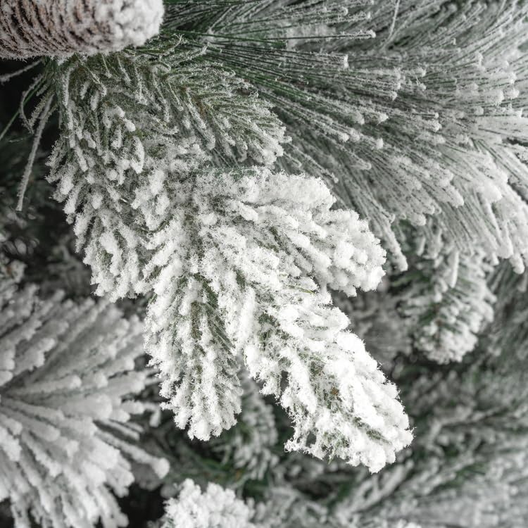 7.5ft Snow Flocked Christmas Tree with Lights