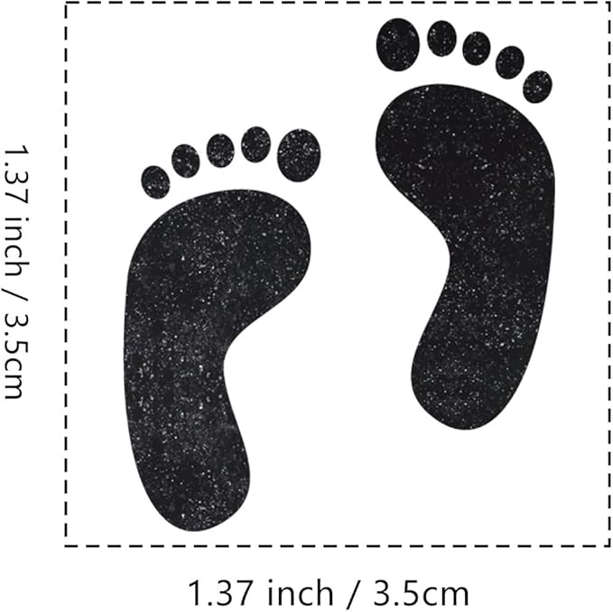Footprint Rubber Stamp, 1-1/3 Medium Stamp for Scrapbooking Card Making Crafting