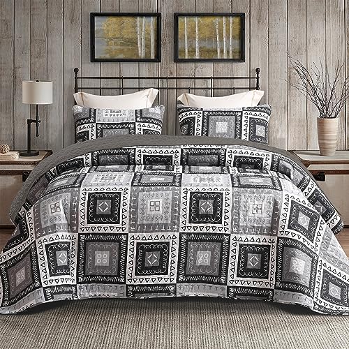 Reversible Boho Quilts Full Size Black